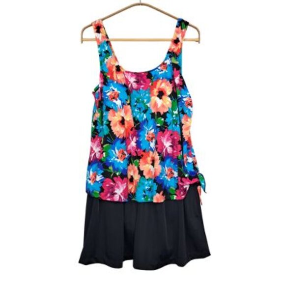 Le Cove Floral Swim Dress Sz 18W - Picture 2 of 8